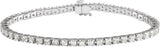 14K Gold Round Lab-Grown Diamond Line Bracelet – 1.4-4.25mm Stones - White Gold