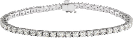 14K Gold Round Lab-Grown Diamond Line Bracelet – 1.4-4.25mm Stones - White Gold