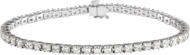 14K Gold Round Lab-Grown Diamond Line Bracelet – 1.4-4.25mm Stones - White Gold