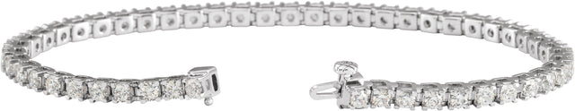 14K Gold Round Lab-Grown Diamond Line Bracelet – 1.4-4.25mm Stones - White Gold - view 2