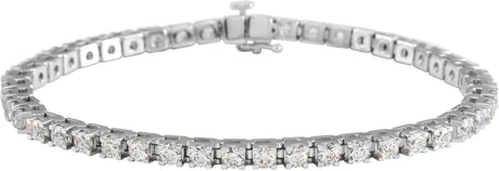 14K Gold Round Lab-Grown Diamond Line Bracelet – 1.4-4.25mm Stones - White Gold