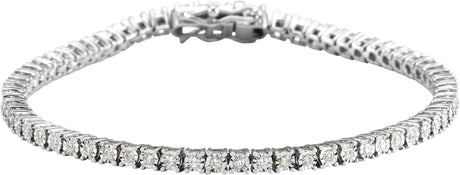 14K Gold Round Natural Diamond Line Bracelet XV