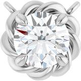 Platinum Round Lab-Grown Diamond Claw-Prong Rope Necklace