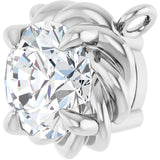 Platinum Round Lab-Grown Diamond Claw-Prong Rope Necklace - view 2