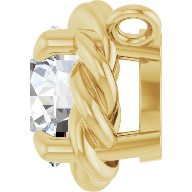 14K Gold Round Lab-Grown Diamond Claw-Prong Rope Necklace - Yellow Gold - view 3