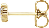 14K Gold Marquise Natural Diamond Accented Bezel-Set Earrings - Yellow Gold - view 2