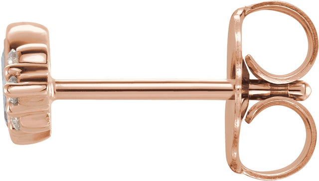 14K Gold Marquise Natural Diamond Accented Bezel-Set Earrings - Rose Gold - view 2