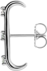 Platinum Round Natural Diamond Accented Cuff Earrings - view 2