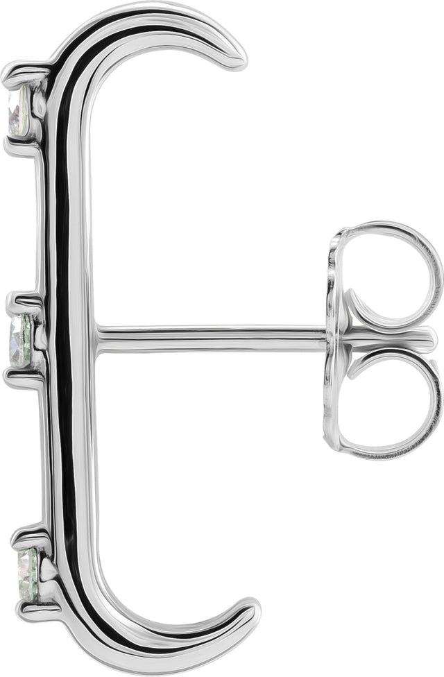 Platinum Round Natural Diamond Accented Cuff Earrings - view 2