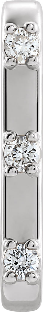 Platinum Round Natural Diamond Accented Cuff Earrings