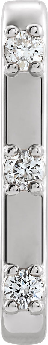 Platinum Round Natural Diamond Accented Cuff Earrings