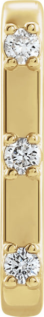 14K Gold Round Natural Diamond Accented Cuff Earrings - Yellow Gold