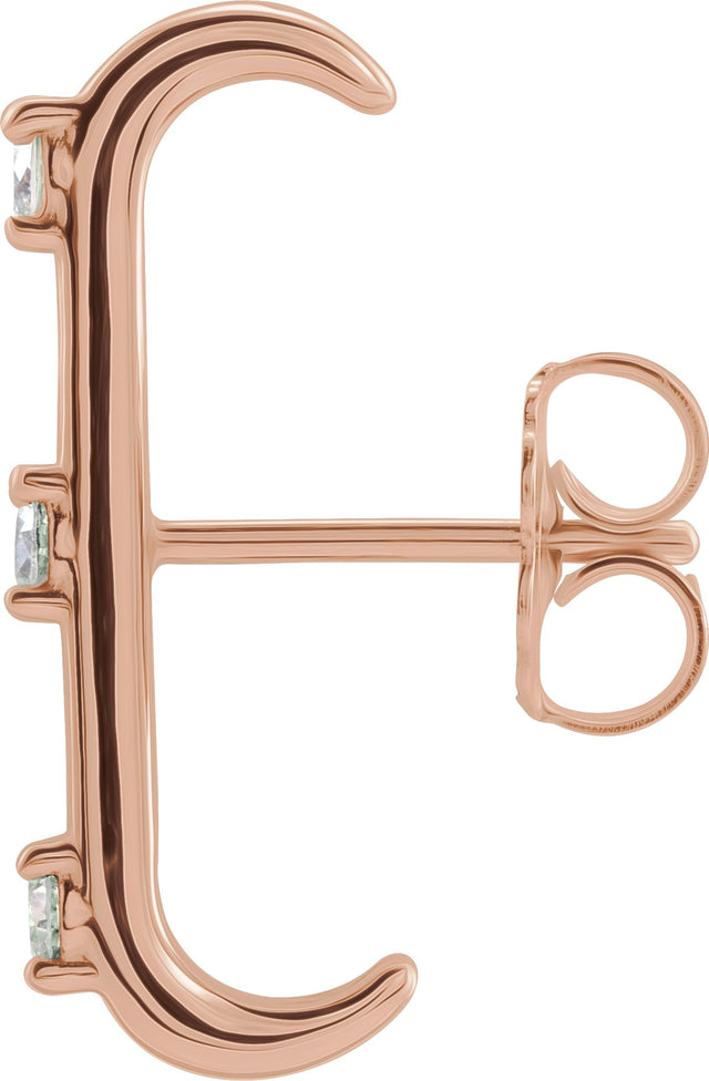 14K Gold Round Natural Diamond Accented Cuff Earrings - Rose Gold - view 2