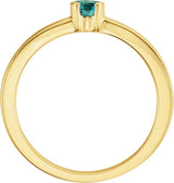 14K Gold Round Natural Alexandrite Half-Bezel Family Stackable Ring - Yellow Gold - view 2