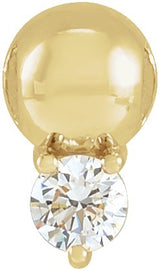 14K Gold Round Natural Diamond Accented Bead Necklace or Pendant - Yellow Gold