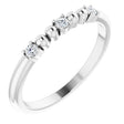 Platinum Round Natural Diamond Beaded Ring – 2mm Stones