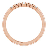 14K Gold Round Natural Diamond Beaded Ring – 2mm Stones - Rose Gold - view 2