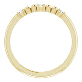 14K Gold Round Natural Diamond Beaded Ring – 2mm Stones - Yellow Gold - view 2