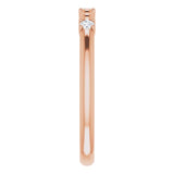 14K Gold Round Natural Diamond Beaded Ring – 2mm Stones - Rose Gold - view 4