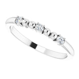 Platinum Round Natural Diamond Beaded Ring – 2mm Stones - view 5