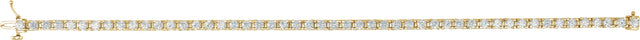 14K Gold Round Natural Diamond Line Bracelet – 1.4-3.1mm Stones - Yellow Gold - view 4