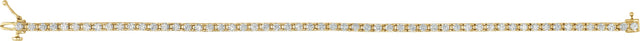 14K Gold Round Natural Diamond Line Bracelet – 1.4-3.1mm Stones - Yellow Gold - view 3