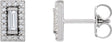 Platinum Straight Baguette Natural Diamond Halo-Style Earrings