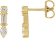 14K Gold Natural Diamond Multi-Shape Bar Earrings - Yellow Gold