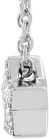 Platinum Round Natural Diamond Star Necklace or Slide Pendant - view 2