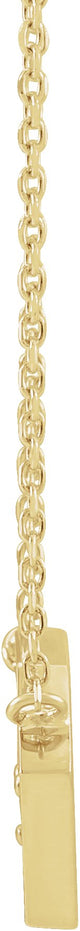 14K Gold Round Natural Diamond Tiny Diamond Necklace - Yellow Gold - view 2