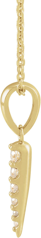 14K Gold Round Natural Diamond Spike Necklace or Pendant - Yellow Gold - view 2