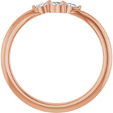 14K Gold Marquise Natural Diamond Accented Ring - Rose Gold - view 2