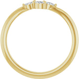 14K Gold Marquise Natural Diamond Accented Ring - Yellow Gold - view 2
