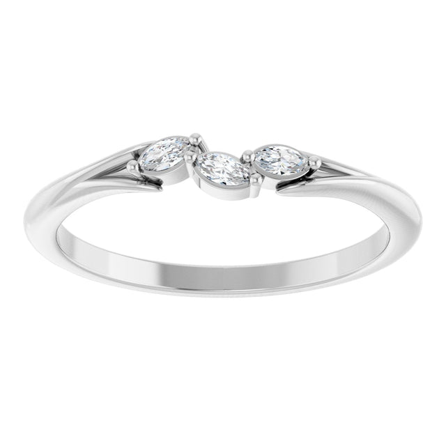 Platinum Marquise Natural Diamond Accented Ring - view 3
