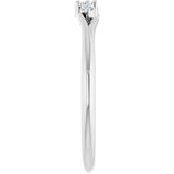 14K Gold Marquise Natural Diamond Accented Ring - White Gold - view 4