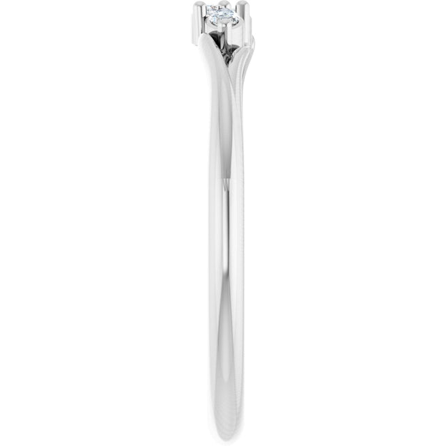 14K Gold Marquise Natural Diamond Accented Ring - White Gold - view 4