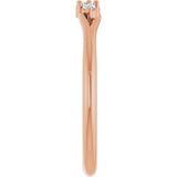 14K Gold Marquise Natural Diamond Accented Ring - Rose Gold - view 4