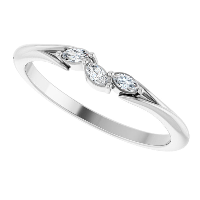Platinum Marquise Natural Diamond Accented Ring - view 5
