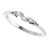 14K Gold Marquise Natural Diamond Accented Ring - White Gold - view 5