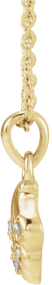 14K Gold Round Natural Diamond Seashell Necklace or Pendant - Rose Gold - view 3