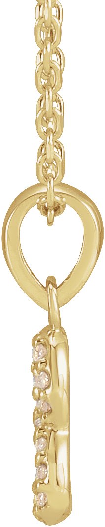 14K Gold Round Natural Diamond Petite Infinity Necklace or Pendant - Yellow Gold - view 2