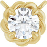 14K Gold Round Lab-Grown Diamond Claw-Prong Rope Necklace - Yellow Gold