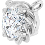 Platinum Round Lab-Grown Diamond Claw-Prong Rope Necklace - view 3