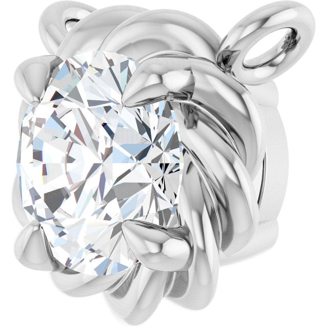 Platinum Round Lab-Grown Diamond Claw-Prong Rope Necklace - view 3