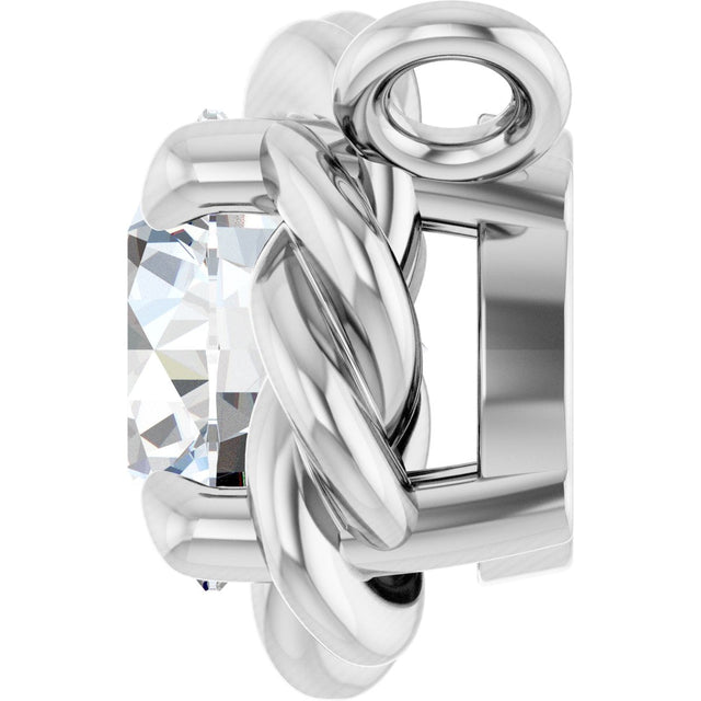Platinum Round Lab-Grown Diamond Claw-Prong Rope Necklace