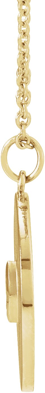 14K Gold Marquise Natural Diamond Accented Disc Necklace or Pendant - Yellow Gold - view 2