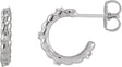 Platinum Round Natural Diamond Accented Rope Huggies