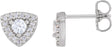 Platinum Round Natural Diamond Halo-Style Earrings – 3-4.1mm Stones