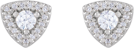 Platinum Round Natural Diamond Halo-Style Earrings – 3-4.1mm Stones - view 2