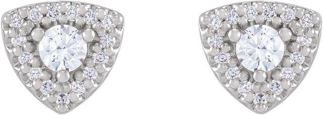 Platinum Round Natural Diamond Halo-Style Earrings – 3-4.1mm Stones - view 2